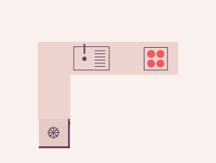L-shaped kitchen layout